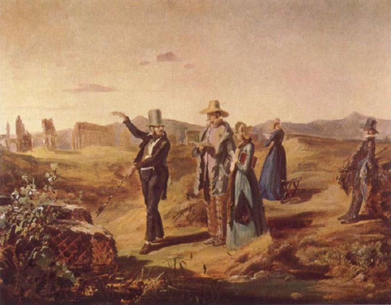 Carl Spitzweg English Tourists in the Roman Campagna France oil painting art